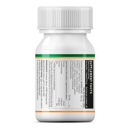 Supplement bottle with label on a white background
