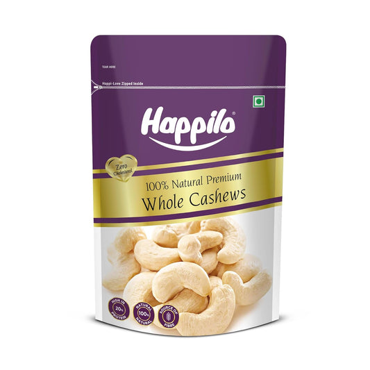 Happilo Premium Natural Whole Cashews 200g Value Pack | Dry Fruits, Kaju, Healthy Snacks | Unsalted Cashew Nuts | Crunchy, Nutritious & Delicious Nuts | Rich in Protein, Magnesium & Phosphorus