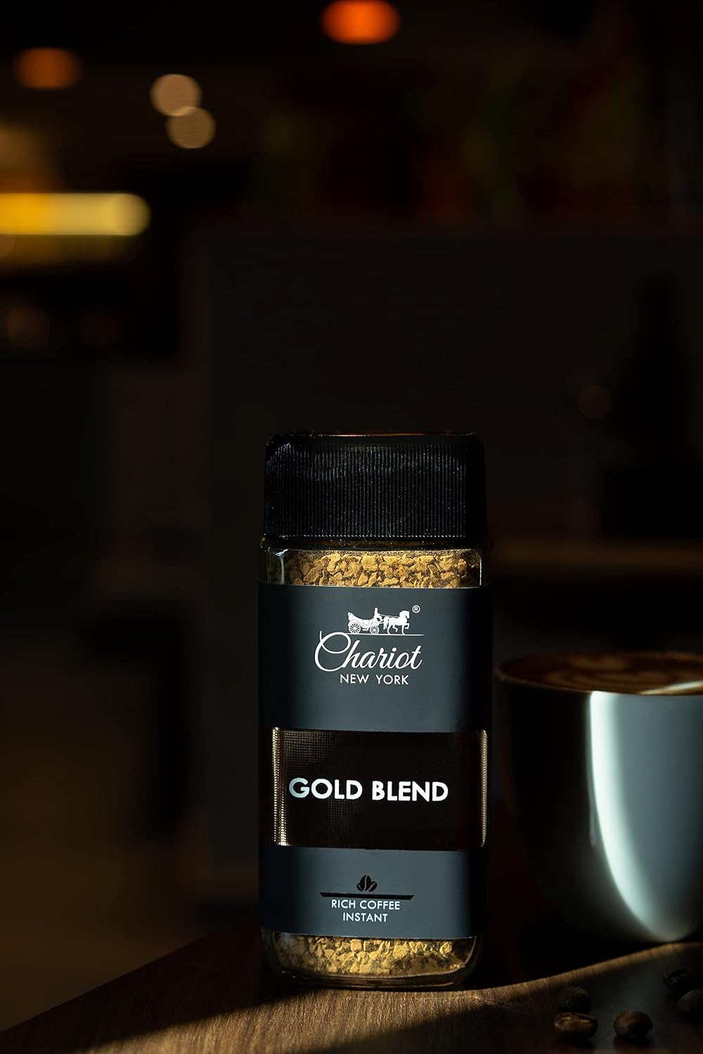 Chariot New York Gold Blend Freeze-Dried Instant Coffee | 100% Arabica Premium Medium Roast | Rich Aroma, Fruity & Earthy Flavor | No Chicory 100g