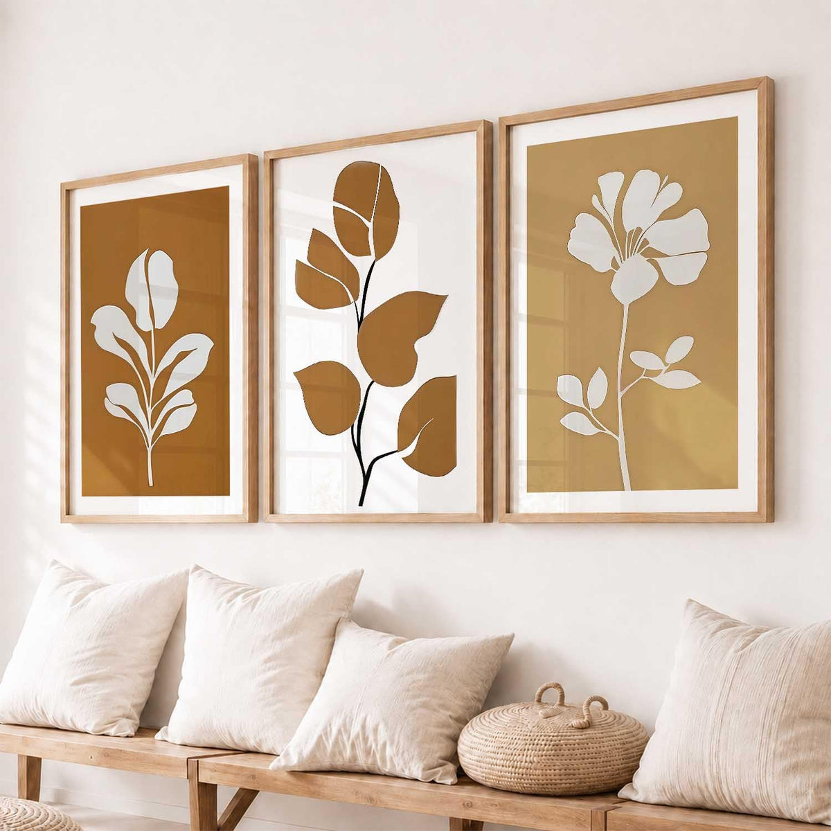 Boho Art Home Decoration Painting | Paintings With Frame For Living Room Bed Room Hotel Wall Decor Digital Reprint Set of 3 (13X17 inch)