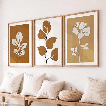 Boho Art Home Decoration Painting | Paintings With Frame For Living Room Bed Room Hotel Wall Decor Digital Reprint Set of 3 (13X17 inch)