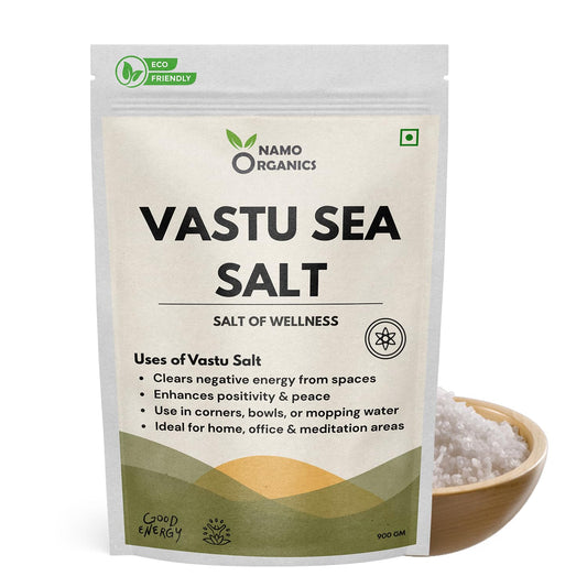 namoorganics PURE VASTU SALT - 900g - to Remove Negative Energy | Sea Salt for Vastu (Energised) | Used for Home, Bathroom, Nazar Dosh, Floor Cleaning | Brings Positive Energy