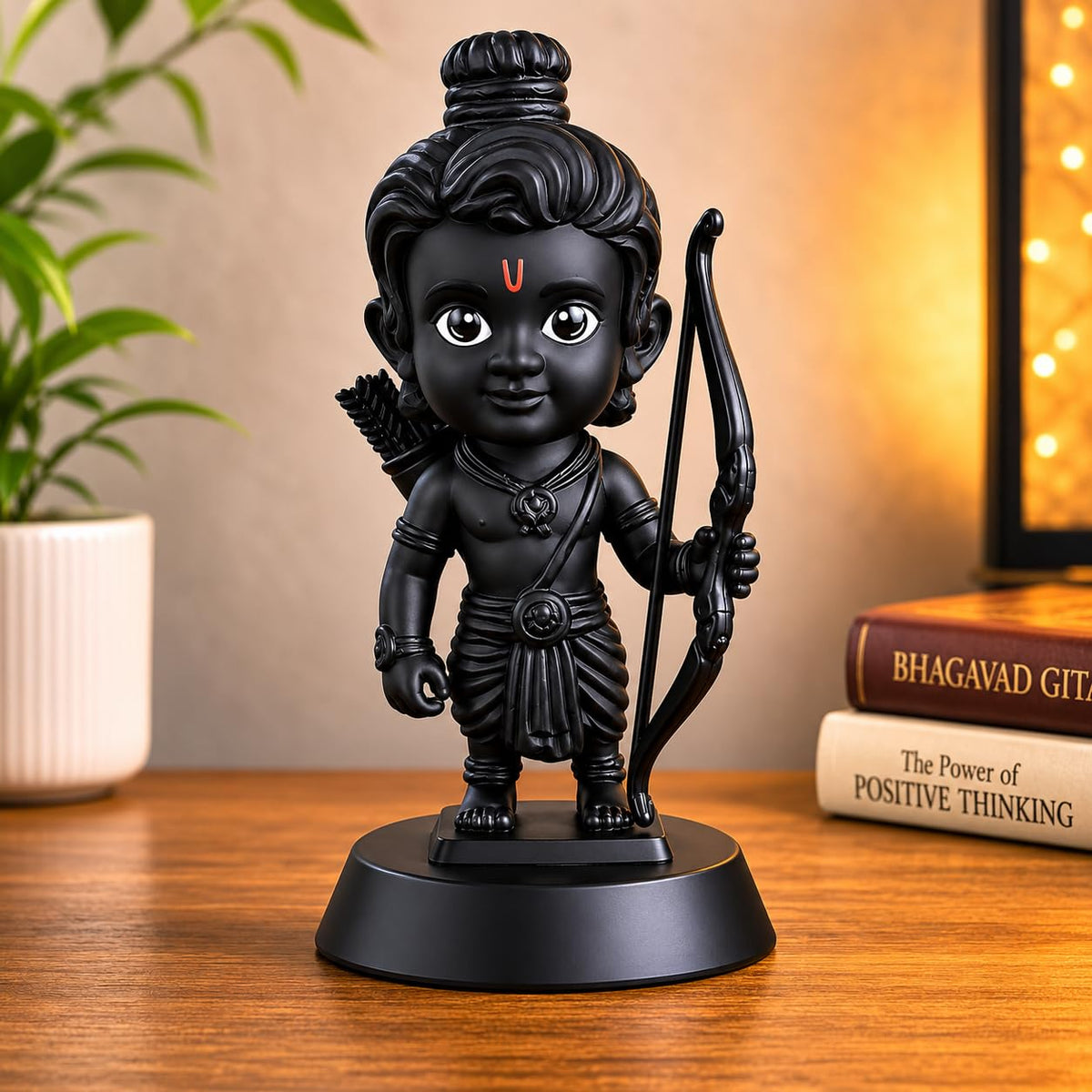 B.R STORE Ayodhya Lord Shree Ram Lalla Ji Idol | Dhanush Teer Kaman Figurine for Car Dashboard, Home & Office Decor | Divine God Statue for Puja & Gifting Family, Friends & Kids (Black)