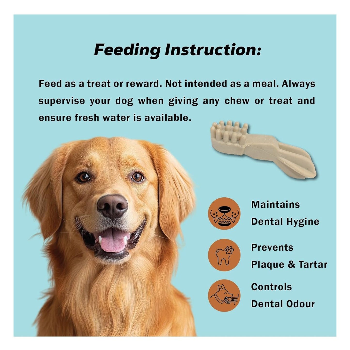 COUNTRYSIDE Dog Dental Chews Treats 250g – Milk Flavor | Brush-Shaped Chews for Dogs, Oral & Gum Care for Dogs | Fights Plaque & Tartar | Freshens Breath | Calcium Enriched & Gluten Free