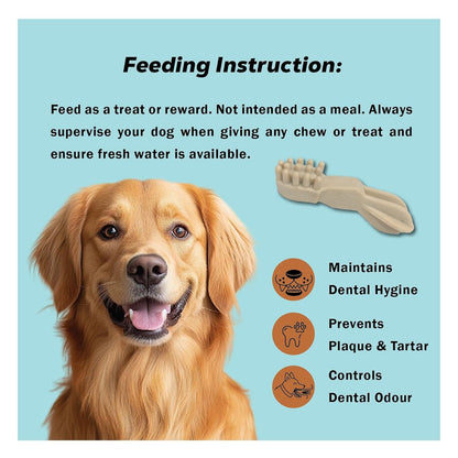 COUNTRYSIDE Dog Dental Chews Treats 250g – Milk Flavor | Brush-Shaped Chews for Dogs, Oral & Gum Care for Dogs | Fights Plaque & Tartar | Freshens Breath | Calcium Enriched & Gluten Free