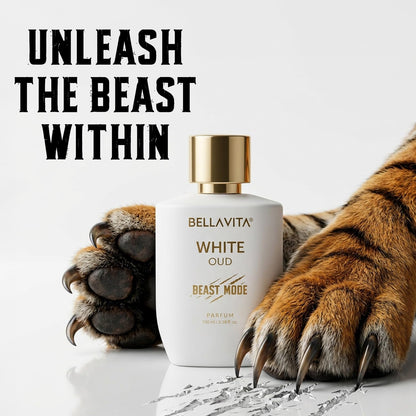 BELLAVITA White Oud Unisex Beast Mode 100ml | 40% Parfum Oil Concentration | 10hr Long Lasting | Perfume for Man | Perfume for Woman | 6 ft Projection | Premium Fragrance