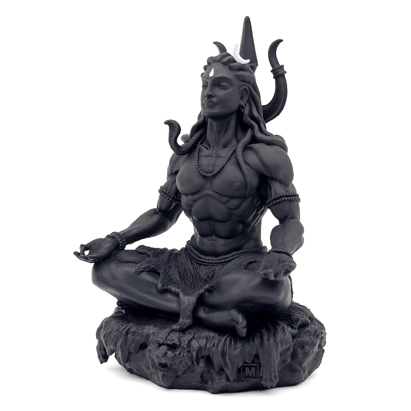 MurtiHome Mahayogi Shiva Idol, UV Resin, Black, 8.89 cm Tall