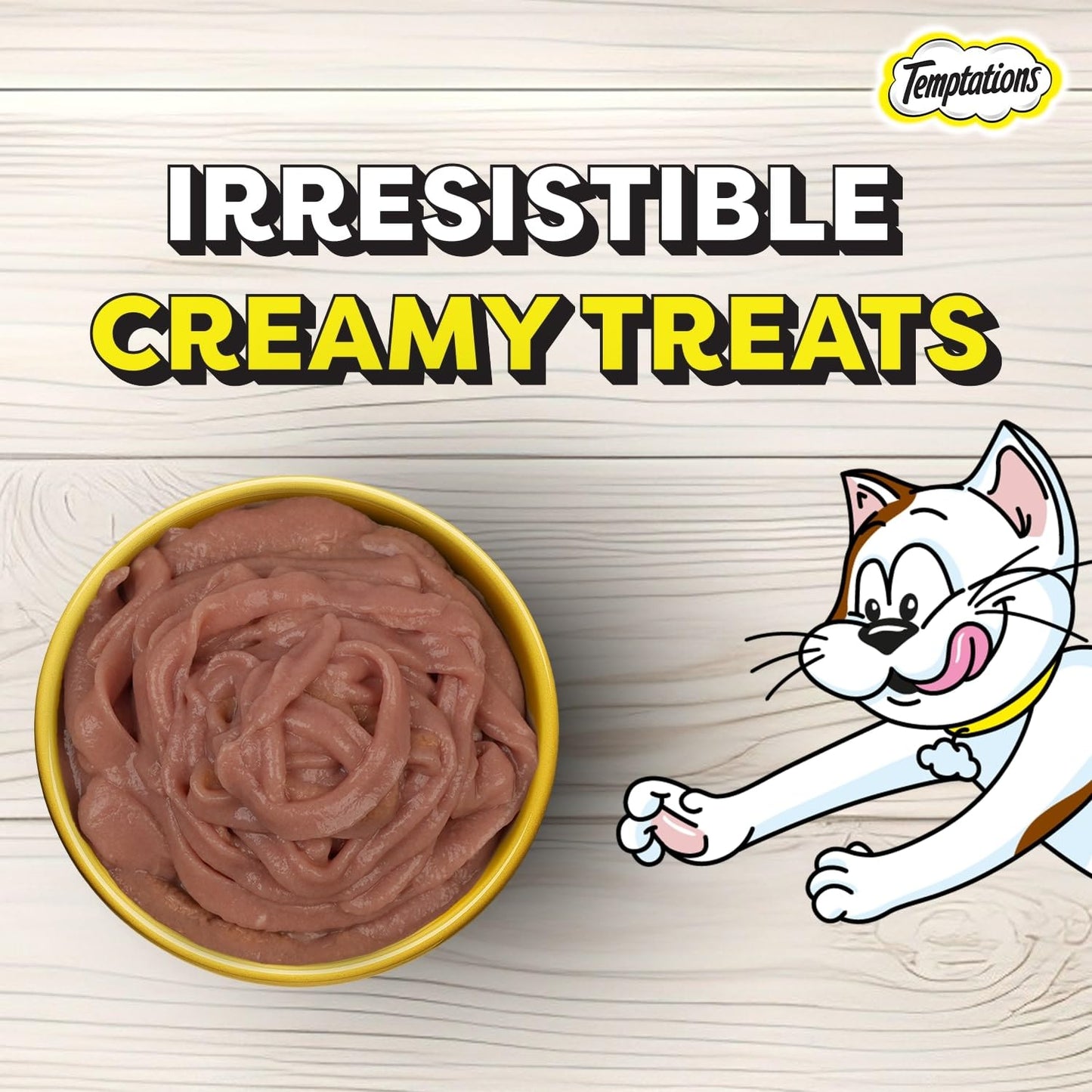 Temptations Creamy Purrrrr-ée Lickable Cat Treats, Maguro and Scallop Flavour, 48 G, Made with Real Fish, Goodness of Protein, Vitamins & Minerals,All Life Stages