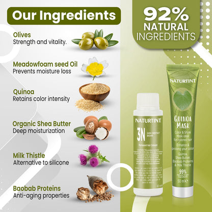 Naturtint Permanent Hair Colour Gel Natural Dark Brown 4N|For Optimal Scalp Care| Upto 100% Grey Coverage | Long Lasting Hair Colour | Ammonia Free Vegan| No Parabens| Enriched with Olives & Organic Shea Butter