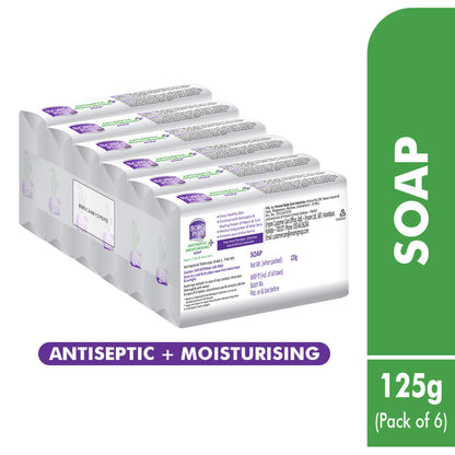 Boroplus Antiseptic And Moisturising Bathing Soap With Aloe Vera, Neem And Tulsi | 99.9% Germ And Virus Protection | For Smooth, Soft & Nourished Skin, 125G (Pack Of 6)