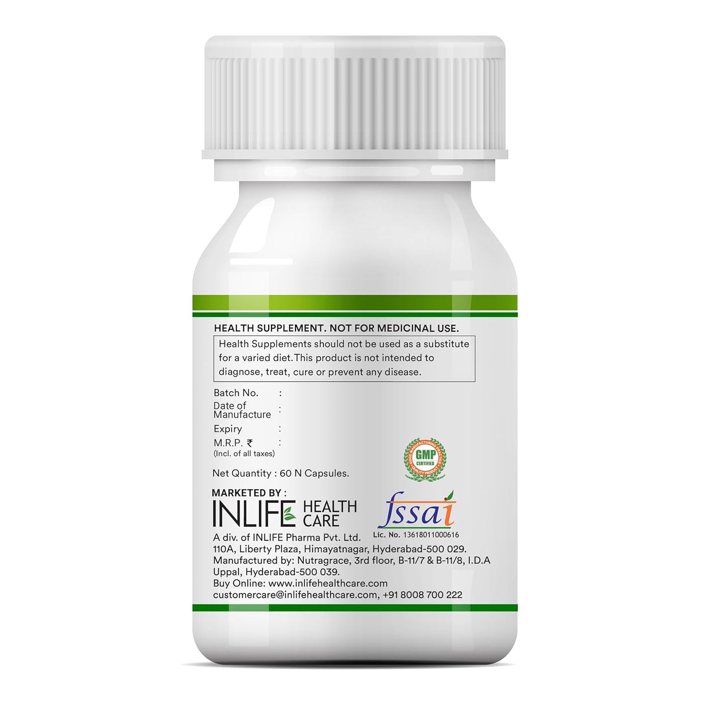 INLIFE Neem Oil 350mg with Peppermint Oil 150mg | Digestive Health & Skin, Hair Care Supplement | Enteric Coated Capsules – 60 Liquid Filled Vegetarian Capsules (Pack of 1, 60)