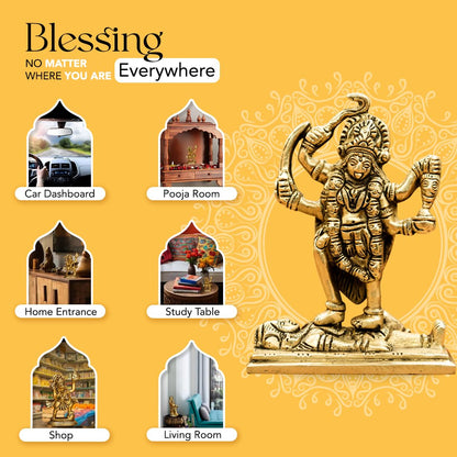100% Pure Brass MATA Rani Murti (Size: 11 cm) | Kali Maa Idol for Car Dashboard, Pooja Room, Home Decor & Office Desk | Maa Kaali Goddess Idol | Kali MATA Murti for Home