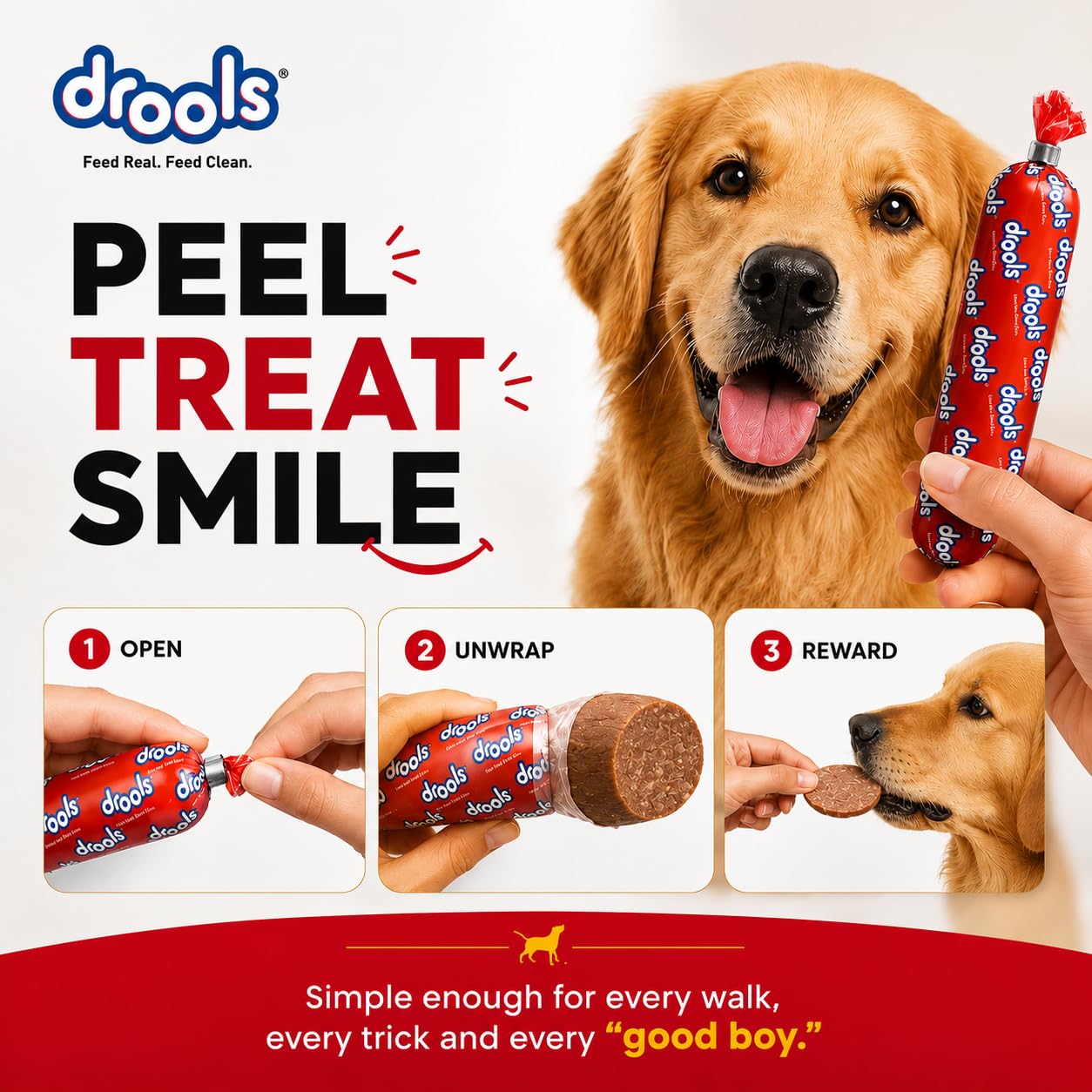 Drools Puppy & Adult Dog Sausage 360g (5+1 Free) | Chicken Flavour | Supports Brain & Vision Development | Promotes Muscle Growth | Aids Digestion & Overall Wellness