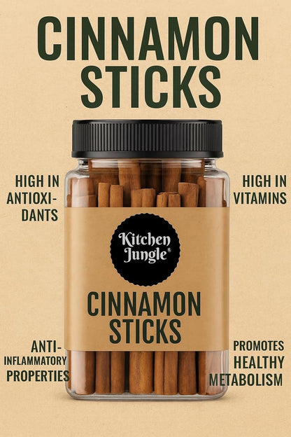 Kitchen Jungle Cinnamon sticks (Dalchini Sticks) (100 Grams)