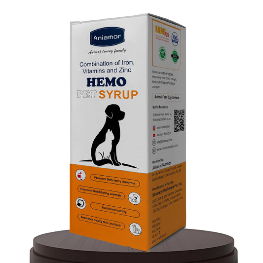 Aniamor Hemo Pet Syrup for Dogs and Cats|Iron Syrup|Iron Syrup|Pets Supplement|All Life Stage|200ml Bottle