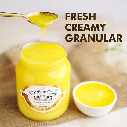 Pride Of Cows Pure Ghee I Single Origin I Untouched by Human Hands I Farm Fresh Granular Cow Ghee I 100% Pure,Natural & Healthy I Easy To Digest I Rich In Healthy Fats I No Added Preservative