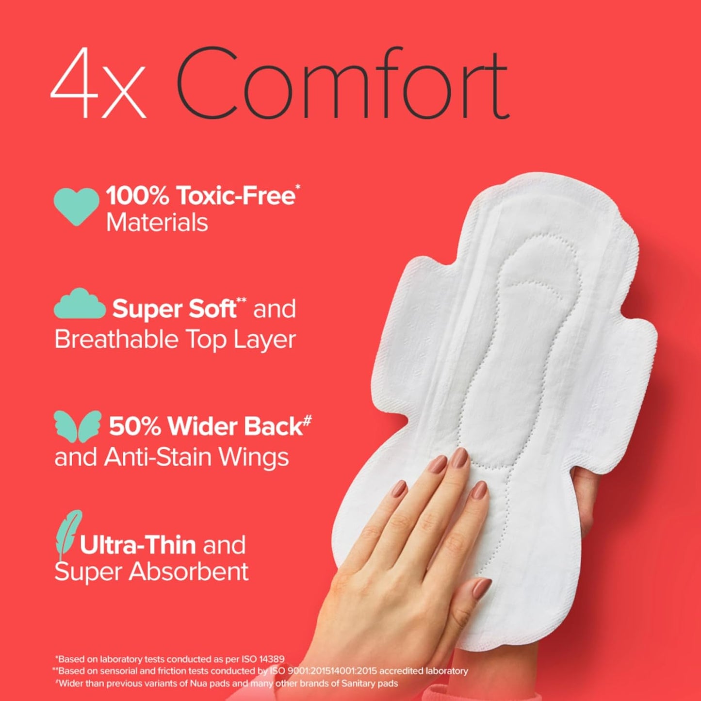 Nua Ultra Safe| 30 Heavy Flow -XL+ | SUPER SAVER PACK | Leakproof & Toxic Free Sanitary Pad (Pack of 30)