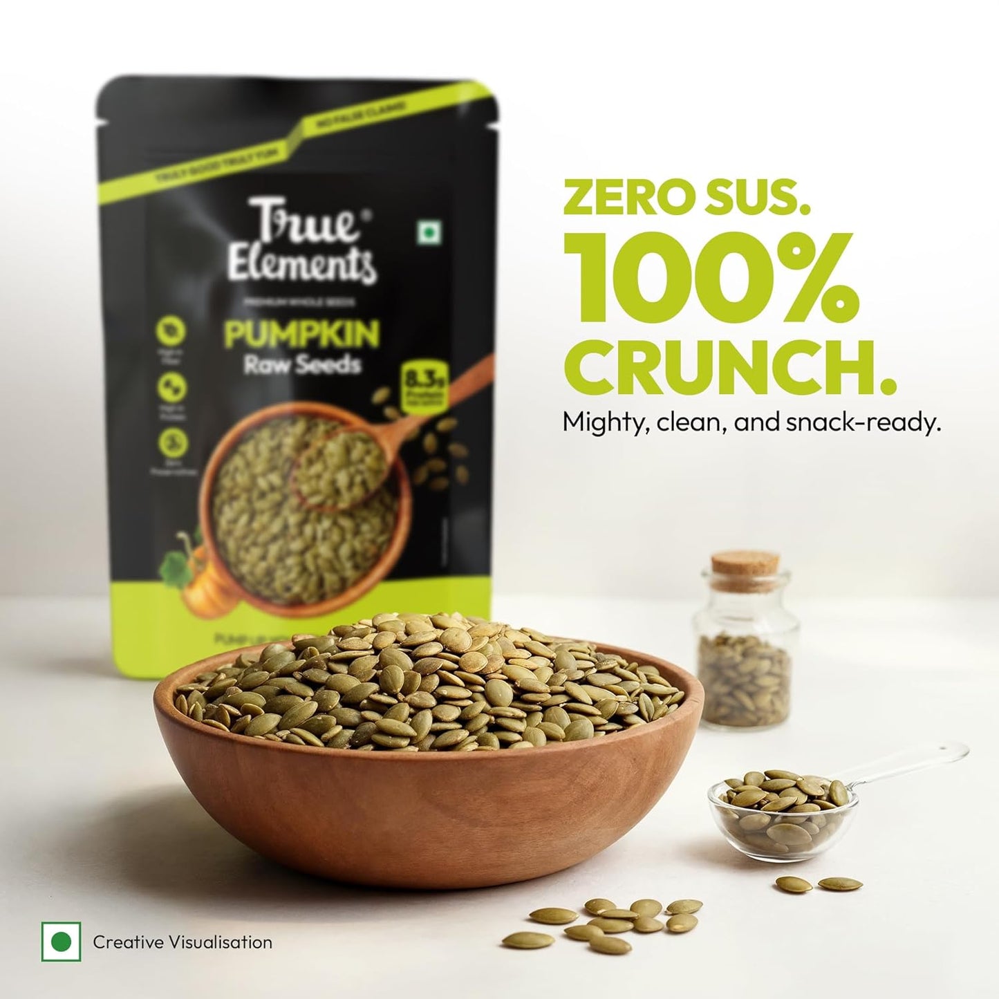 True Elements Pumpkin Seeds - Premium AAA Grade Raw Seeds for Eating | Immunity Booster Seeds | Diet Snacks | High in Protein