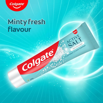 Colgate Active Salt Toothpaste, Daily Germ Protection, Pack Of 100G, Oral Care, Colgate Toothpaste With Salt And Mint, Healthy Gums & Teeth, Toothpaste That Fights Germs & Eliminates Bad Breath