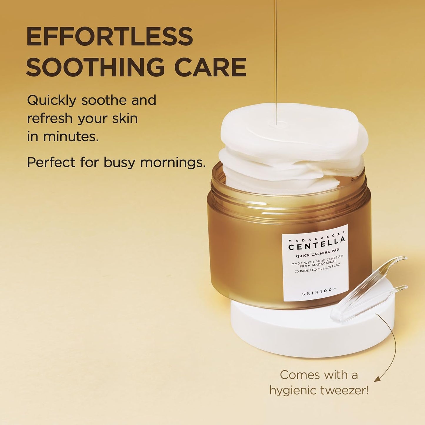 SKIN1004 Madagascar Centella Quick Calming Pad | Quick Calming Effects Soothing for Sensitive Skin130ml | 70pcs