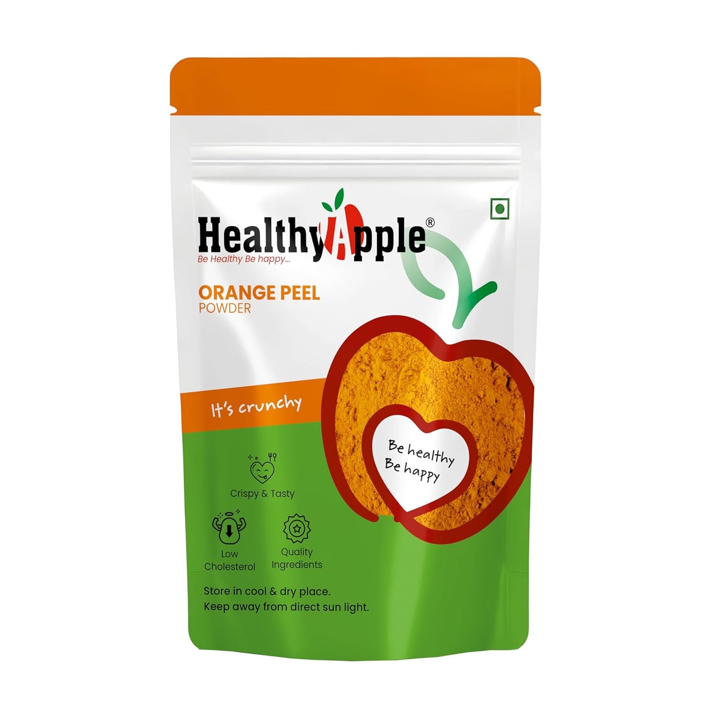 Healthy Apple Orange Peel Powder 250Gm for Skin Care, Hair Conditioning, Anti-Aging Mask, Source of Vitamin C