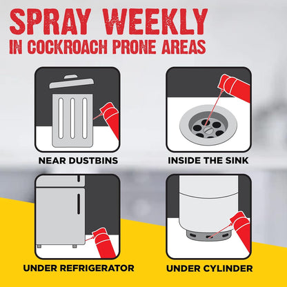 HIT Crawling Insect Killer – Cockroach Killer Spray | Instant Kill | Deep-Reach Nozzle | Fresh Fragrance, 400ml