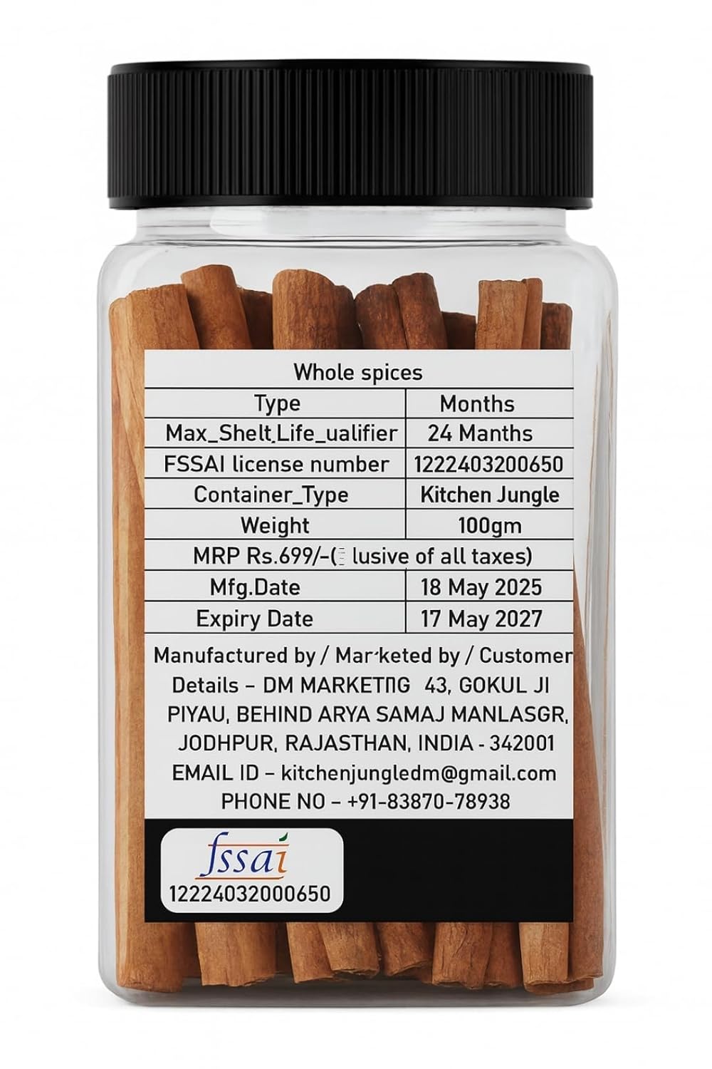 Kitchen Jungle Cinnamon sticks (Dalchini Sticks) (100 Grams)