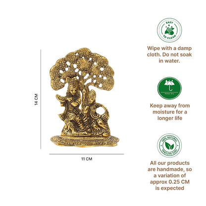 Radha Krishna Idol & Figurine for Home | God Idol for Pooja Room | Krishna Statue, Radha Krishna Murti & Gift Article (L11 x W7 x H14 cm)