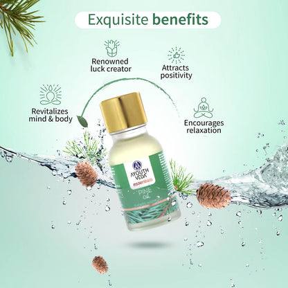 Ayouthveda Pine Essential Oil | Aromatherapy Kit for Stress Relief & Relaxation | use for Skin & Hair, Bath, Soaps & Candles, Inhalers & Diffusers | Revilatises & Soothes Mind & Body (15ml)