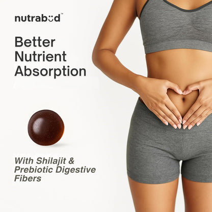 Nutrabud Pure Shilajit/Shilajeet Gummies 100mg For Men, Women - 60 Gummies | Boosts Stamina & Improves Energy Levels | Tamarind Flavour Veg Gummy Supplement (60 Count (Pack of 1), Tamarind)