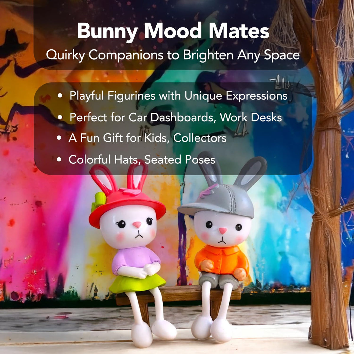 Nostrae Bunny Couple Miniature Toys & Cute Miniatures Decorative Items | Small Figurines for Home Decor | Desk Decoration Miniature Things, Gifts & Mini Showpieces Desk Decor (Set of 1)