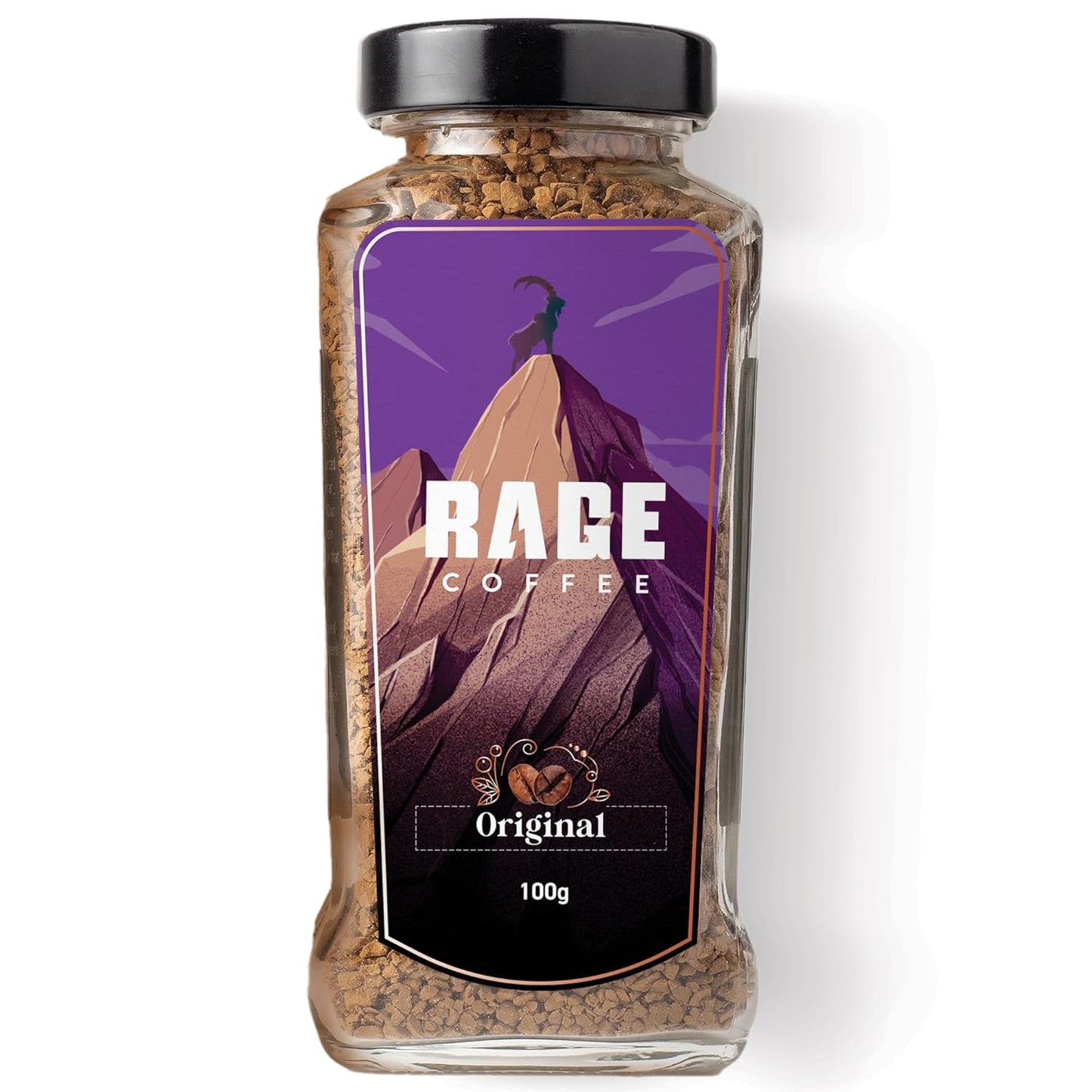 Rage Coffee Original Coffee Blend 100% Pure Arabica Beans | Instant Coffee for Smooth Aroma & taste, Hot and cold coffee) (Original Unique Blend, 100g)