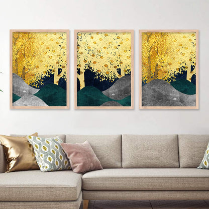 Modern Wall Art framed Painting for Wall Decoration - Wall Paintings for Living Room, Bedroom - Big Size Wall Painting Set of 3 (Art 3, 10x13 inch)
