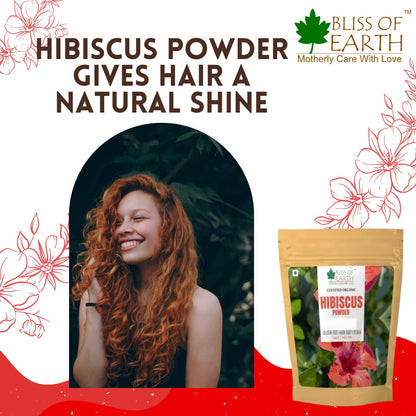 Bliss of Earth Hibiscus powder for face Hair | Makes Hair Stronger & Thicker | Controls Ageing | Cures Acne & Pimples | 100gm