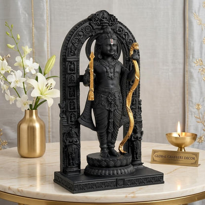 Polyresin 3D Ram Lalla Ayodhya Idol Statue Showpiece Murti for Home Decor Decoration Gift Gifting Items