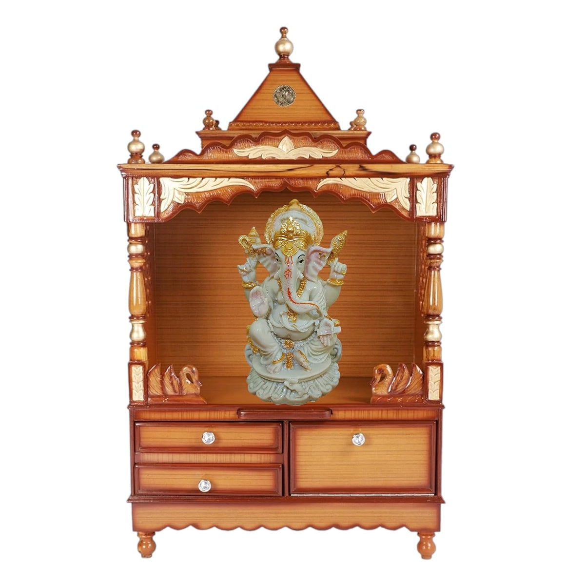 Ganesha Ganesh Ganpati Gajanan Statue Idol Murti Gift Item Decorative Showpiece Multicolor Polyresin Pack of 1 (B008)