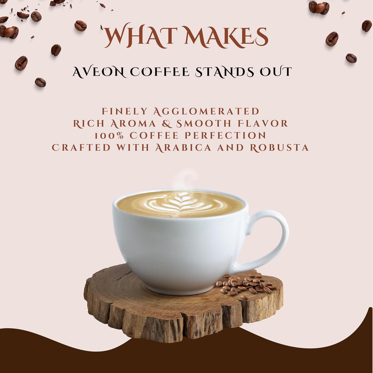 Aveon Cafe Premium Instant Coffee - 100g Jar | Finely Agglomerated Coffee Blend | Rich Aroma & Smooth Flavor | Crafted with 100% Arabica & Robusta | Instant Coffee Perfection