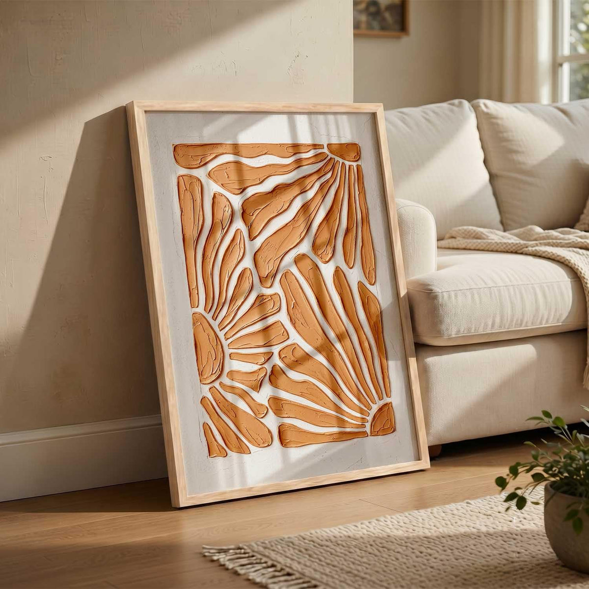 Boho Floral Art WALL Framed Painting | Big Aesthetic Flowers WALL Framed Paintings for Living Room Bedroom Wall Decor (13x17 inch)