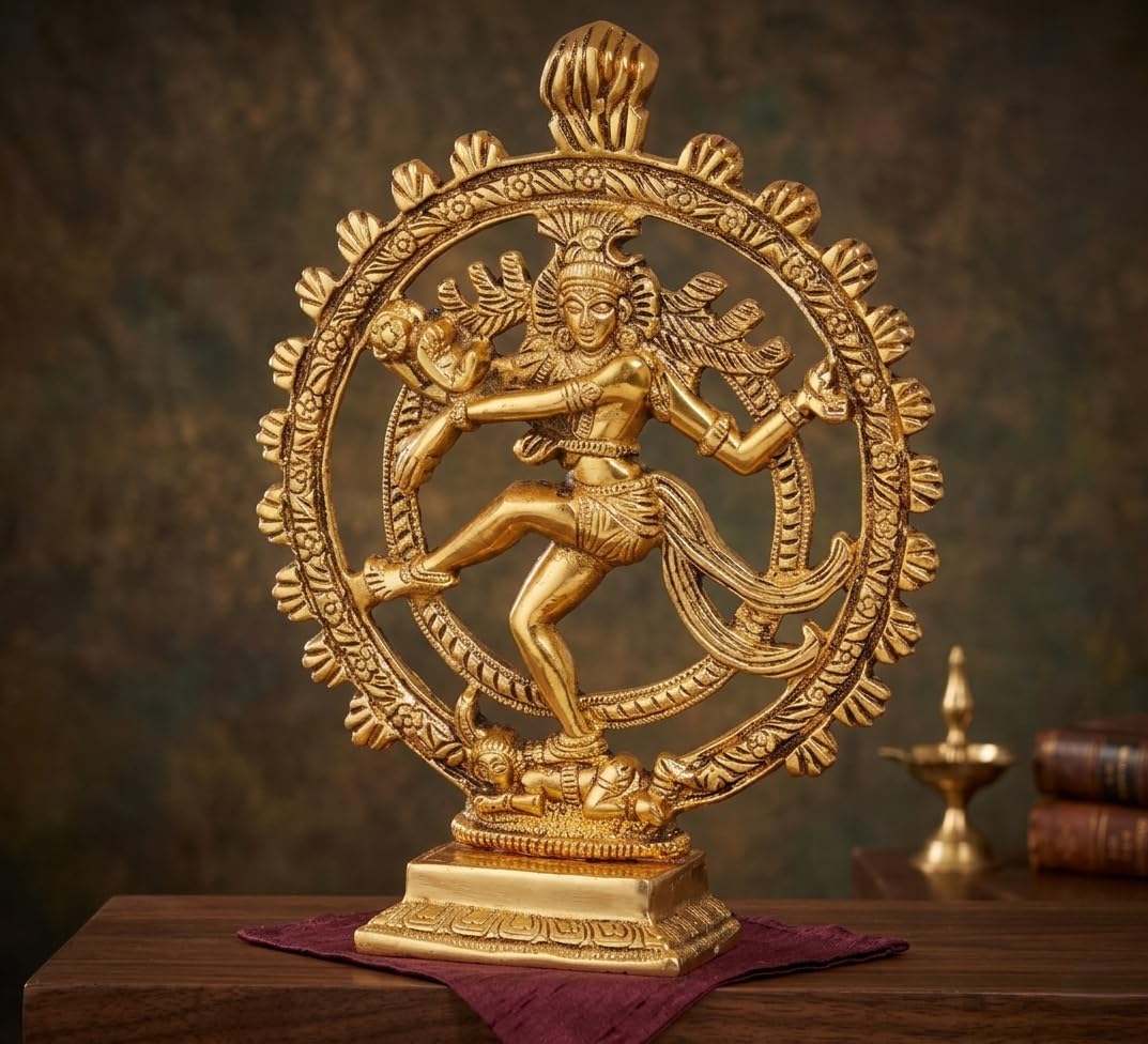 Metal Shiva Idol Natraj Statue for Home Decor,Gold Plated Dancing Shiva Natraja/Natrajan (Mahakal Murti) Showpiece Figurine Murti Deccoration & Gifts Article...