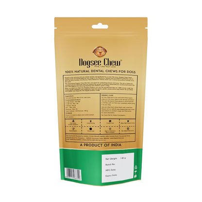 Dogsee Mint Infused 100% Natural Yak Chew Bones for Dogs 140 gm (Medium - 2 Chews) Healthy Alternative to Rawhide - High Protein, All Life Stages