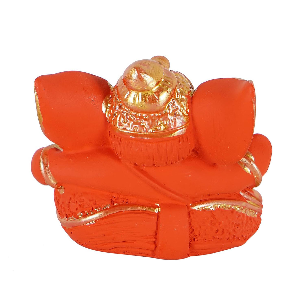 Polyresin Orange Ganesha Statue for Car Dashboard God Ganesh Murti Ganpati Idol Figurine with Double Side Tape