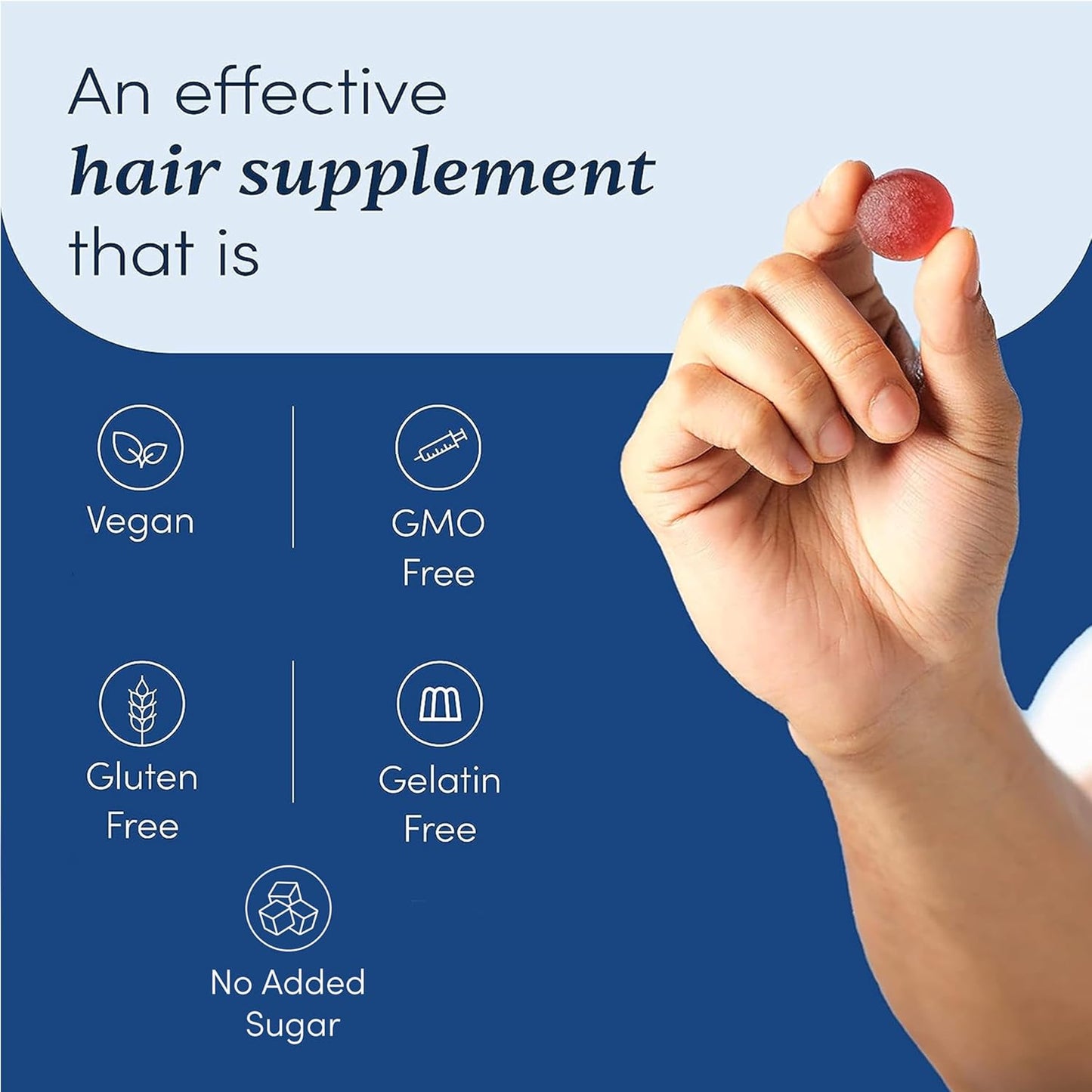Man Matters Biotin Hair Gummies (30N) | No Added Sugar | With Biotin, DHT Blockers, Vitamin A, C, E, Zinc & Fibre | For Healthy & Strong Hair | Strawberry Flavour | 100% Veg & Gut Friendly