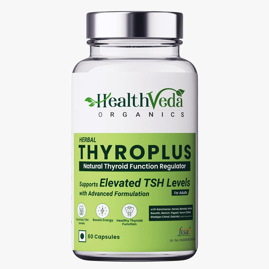 Zephivo Health Veda Organics Thyroplus Supplement - Rapid Action Formula – Kanchanar - Harad - Baheda - Amla-Sounth - Supports Thyroid Health –Healthy Cellular Metabolism - 60 Capsules