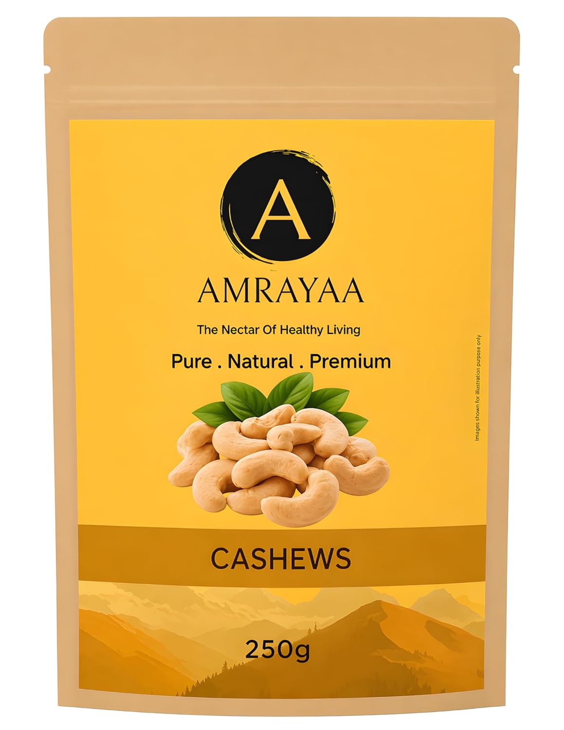 AMRAYAA W320 Premium Whole Cashews | Unpolished, Unsalted & Natural Kaju Nuts | Crunchy Deluxe Size | Antioxidant Rich Healthy Snack | High Protein, Iron, Magnesium, Zinc & Phosphorus