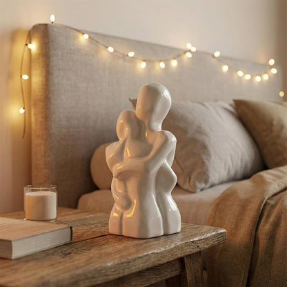 CraftVatika Romantic Couple Showpiece, Home Decoration Items for Living Room, Ceramic Showpiece for Home Decor, Home Decor Items for Living Room Bedroom Hall Office, Wedding Anniversary Valentines Day