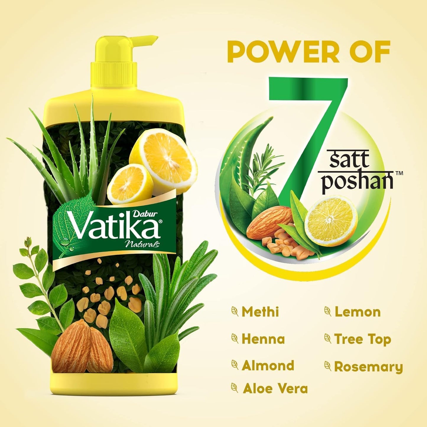 Dabur Vatika Lemon Anti-Dandruff Shampoo - 1 L | Reduces Dandruff from 1st Wash | Moisturises Scalp | Provides Gentle Cleansing, Conditioning & Nourishment to Hair