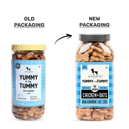 Yummy in My Tummy by HUFT Chicken & Oats Dog Biscuits – 800 gm | Crunchy & Healthy Treats for Puppies (2+ Months) & Adult Dogs | High-Protein Snack | Ideal Training Treat for All Breeds Dogs