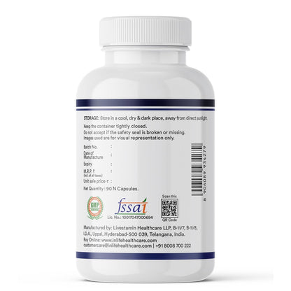 INLIFE Magnesium L Threonate Supplement 2083 mg with Vitamin B12 | Highly Bioavailable | Supports Cognitive Health, Memory & Sleep Support, Energy & Stress Management - 90 Vegetarian Capsules (90)