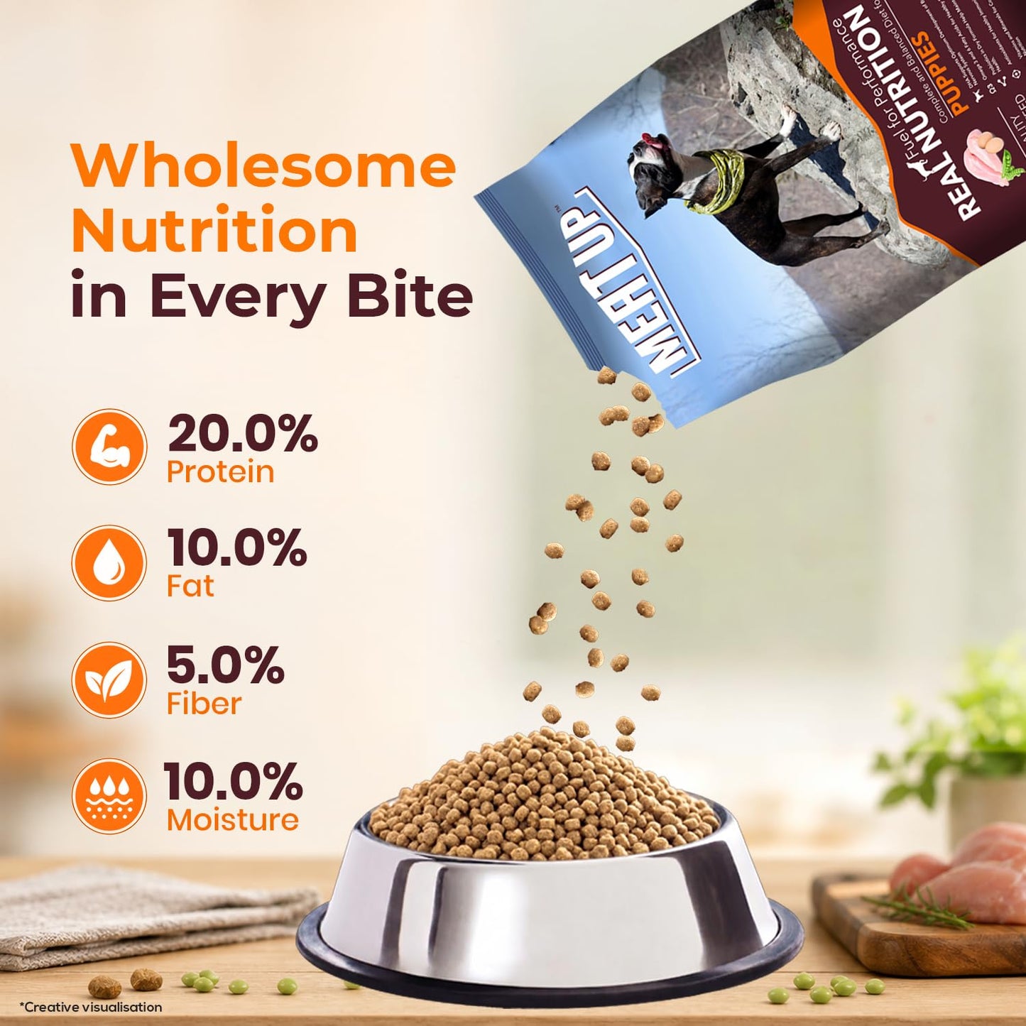 Meat Up Puppy Dry Dog Food, 1.2 kg Pack