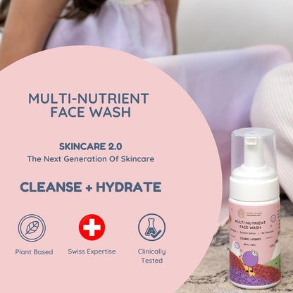 Little Rituals Multi-Nutrient Foaming Face Wash for Babies & Kids | Indian Rose & Kashmiri Saffron | Bio Flavonoids | Cleanse + Hydrate | pH Balanced, Tear-Free | MADE SAFE | 0M+ | 100 ml